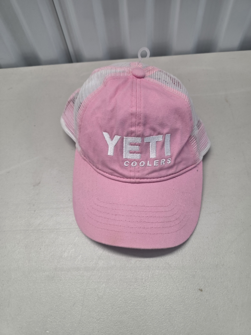 YETI Coolers Trucker Hat Light Pink Mesh Cap Logo Adjustable Outdoor Adjustable